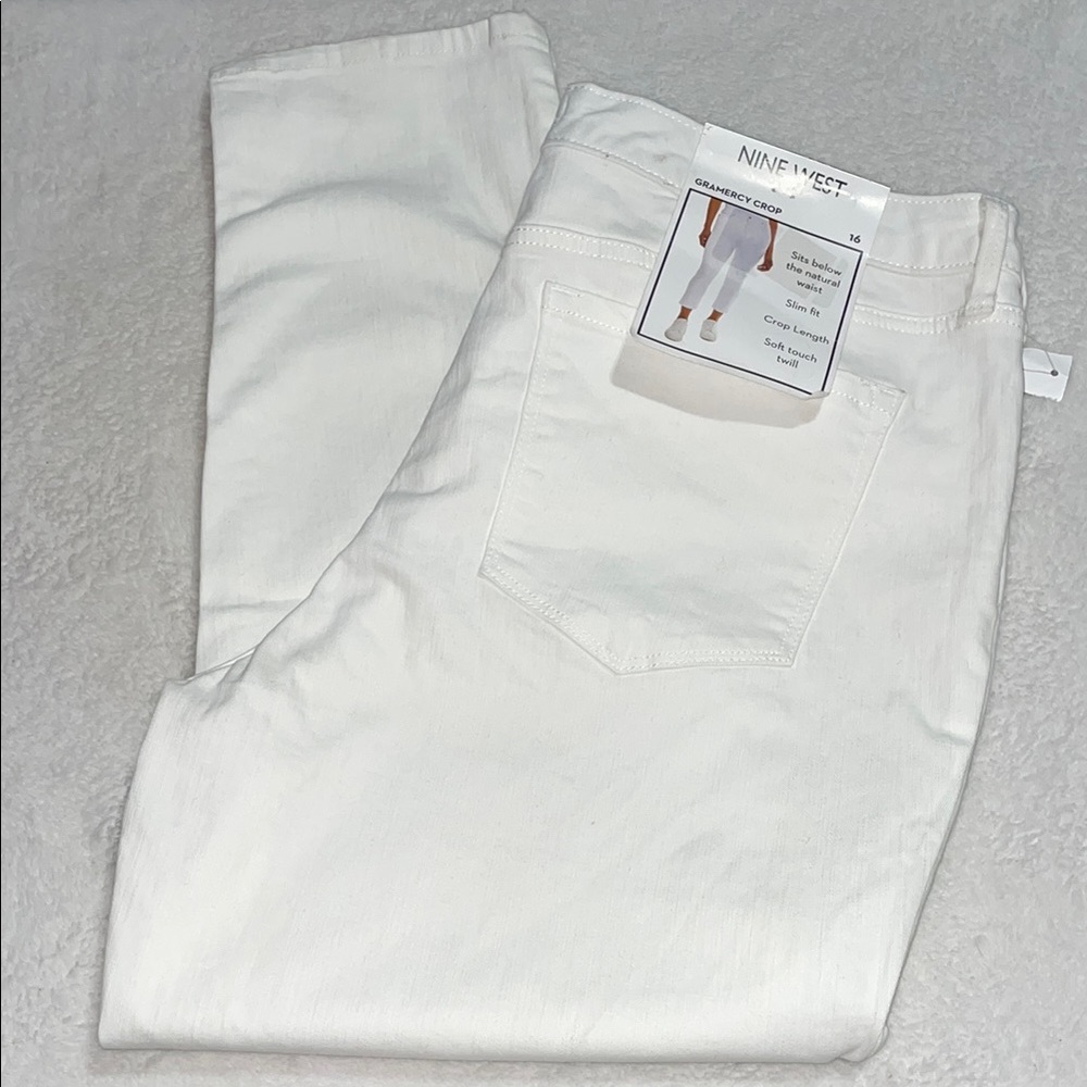 HP!! NWT Nine West Gramercy Crop Bright White Jeans